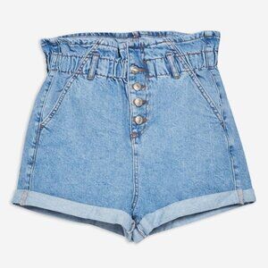 Topshop Light Blue High Waist Denim Shorts